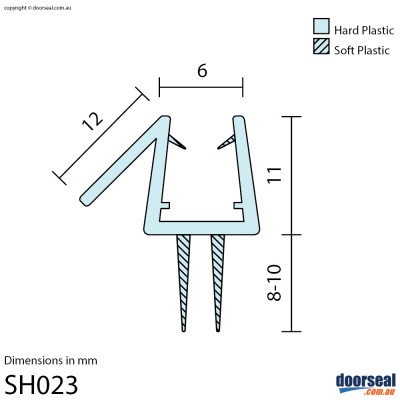 SH023 Shower Screen Seal (6mm glass)